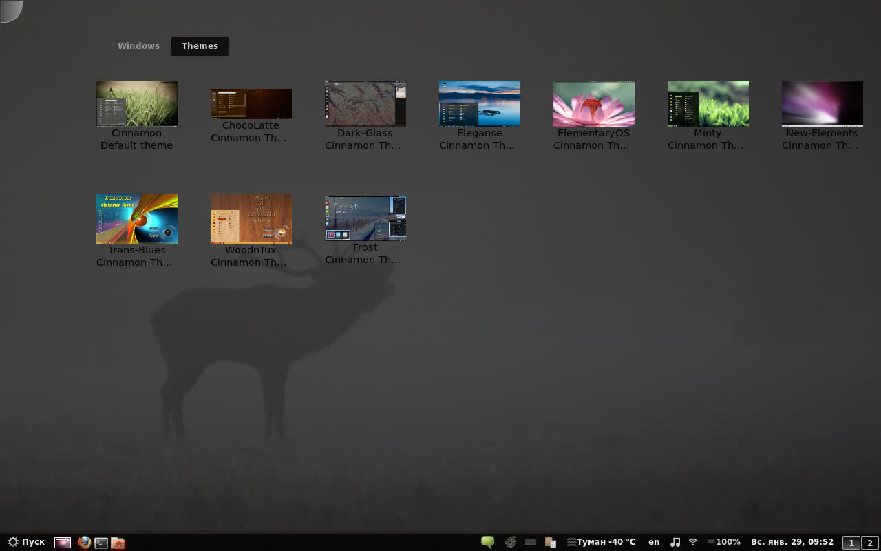 Установка тем оформления в Cinnamon