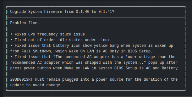 Обновление BIOS Lenovo Thinkpad 0.1.41