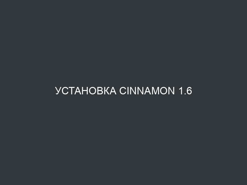 Установка Cinnamon 1.6