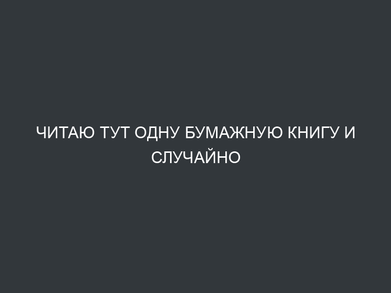 Читаю тут одну бумажную книгу и случайно встретил себя в ней.